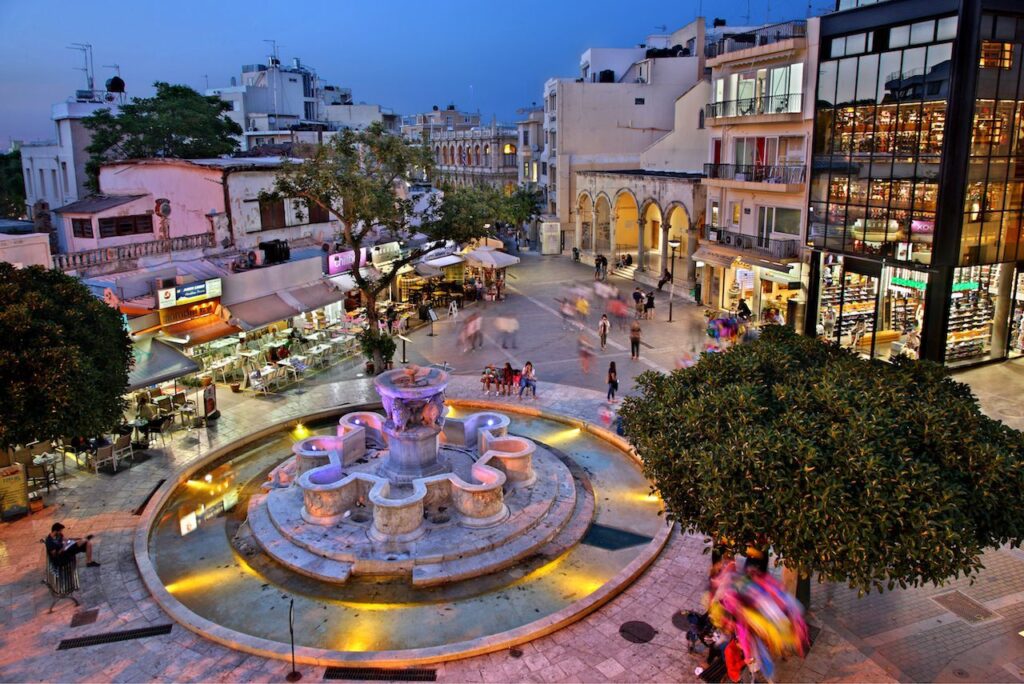 Morosini fountain square in Heraklio